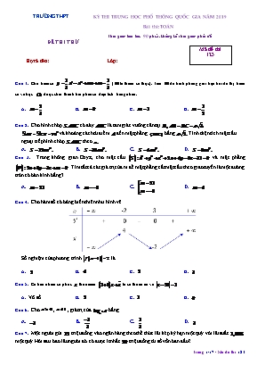 Đề thi thử Trung học Phổ thông Quốc gia môn Toán năm 2019 - Mã đề 123